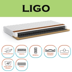 Materac LIGO jednostronny, hipoalergiczny, bonel i kokos 160x200 cm