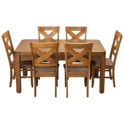 Zestaw mebli: Stół Borys Rozkładany + 6 Krzeseł Texas w tkaninie