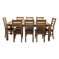ZESTAW MEBLI: Stół Borys 200/100 + 2 x 50 cm + 8 Krzeseł Cortez