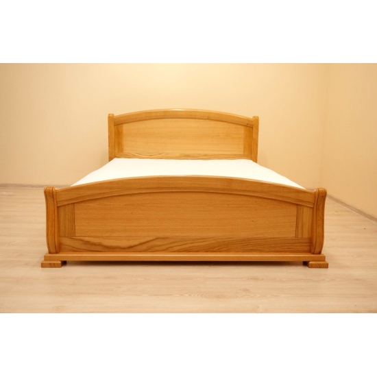 Łóżko drewniane CEZAR 160×200 cm dębowe ze stelażem kolor drewna