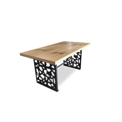 Stół drewniany, stół rozkładany 160/90+2×40 cm Bronks ażurowe nogi