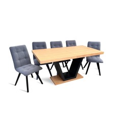 Zestaw do salonu stół z krzesłami rozkładany stół SJ80+ 4xkrzesła Loft