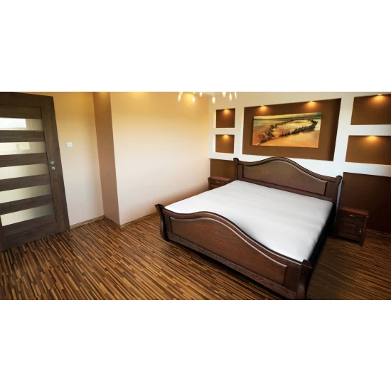 Łóżko drewniane IKAR 140/200 cm dębowe ze stelażem