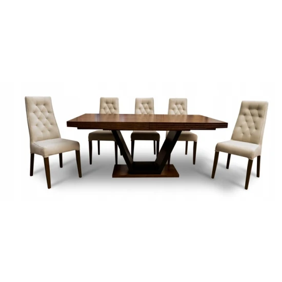 Stół rozkładany SJ80 180/90+ 2x45 cm wkładka + 8 krzeseł Wiktor J Pinezka
