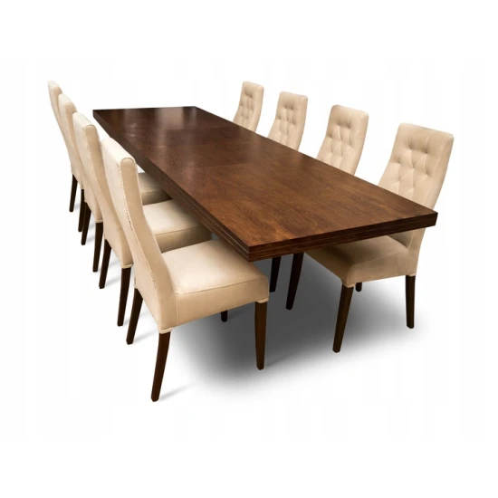 Stół rozkładany SJ80 180/90+ 2x45 cm wkładka + 8 krzeseł Wiktor J Pinezka