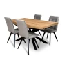 ZESTAW mebli: Stół rozkładany SJ50 160/88 + 40 cm + 4 krzesła KW110