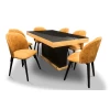 ZESTAW: Stół rozkładany ST10 + Lacobel 160/90 + 2x40 cm + 6 krzeseł Cross
