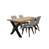 ZESTAW MEBLI: Stół nierozkładany 160x90cm industrialny Carbon + 4 krzesła KW110 tapicerowane