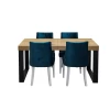 Stół rozkładany SJ51 160/90 + 40 + 4 krzesła KW100 w stylu loft