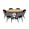 ZESTAW MEBLI : Designerski Stół SJ971, rozkładany 100/100 cm + wkładka + 6 krzesła KW112 Pepitka .Styl LOFT