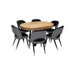 ZESTAW MEBLI : Designerski Stół SJ971, rozkładany 100/100 cm + wkładka + 6 krzesła KW112 Pepitka .Styl LOFT