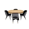 ZESTAW MEBLI : Designerski Stół SJ971, rozkładany 100/100 cm + 40 cm+ 4 krzesła KW112 Pepitka .Styl LOFT