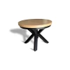 Stół okrągły rozkładany fi 100 + 2 x 50 cm LOFT z designerskimi nogami