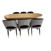 ZESTAW MEBLI: Stół okrągły LOFT 100 + 2x50 cm + 6 krzeseł KW112 Pepitka
