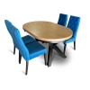 ZESTAW MEBLI: Stół okrągły LOFT 100 + 2x50 cm + 4 krzesła Wiktor J