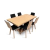 Stół z krzesłami, stół rozkładany 160/90 + 2x40 cm SJ80 + 6 krzeseł Luka