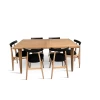 Stół z krzesłami, stół rozkładany 160/90 + 1x50 cm Bonzo + 6 krzeseł loft