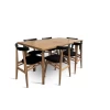 Stół z krzesłami, stół rozkładany 160/90 + 1x50 cm Bonzo + 6 krzeseł loft