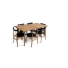 Stół z krzesłami, stół rozkładany 160/90 + 1x50 cm Bonzo + 6 krzeseł loft