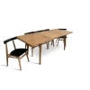 Stół z krzesłami, stół rozkładany 160/90 + 1x50 cm Bonzo + 6 krzeseł loft