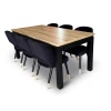 Stół z krzesłami, stół rozkładany Pablo 160/90 + 40 cm + 6 krzeseł KW112