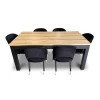 Stół z krzesłami, stół rozkładany Pablo 160/90 + 40 cm + 6 krzeseł KW112