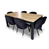 Stół z krzesłami, stół rozkładany Pablo 160/90 + 40 cm + 6 krzeseł KW112