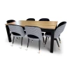 Stół z krzesłami, stół rozkładany Pablo 160/90 + 40 cm + 6 krzeseł KW112