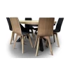 Stół z krzesłami, stół rozkładany fi 100 + 2x50 cm LOFT + 6 krzeseł LUKA