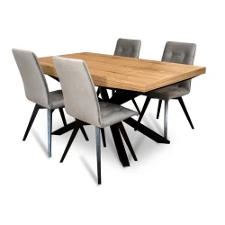 ZESTAW mebli: Stół rozkładany SJ50 160/88 + 40 cm + 4 krzesła KW110