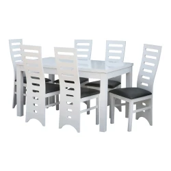 ZESTAW do jadalni: Rozkładany Stół SJ01 120 cm + 6 krzeseł KJ86