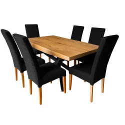 Stół rozkładany SJ50 160/88 + 2x40 cm + 6 krzeseł Igor