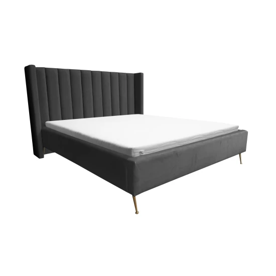 Łóżko tapicerowane ANJA 160x200 cm ze stelażem w stylu Glamour