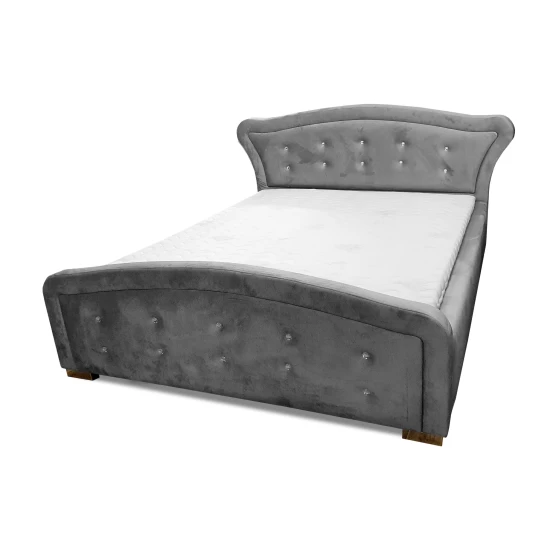 Łóżko tapicerowane Lotos 180/200 cm ze stelażem w stylu glamour
