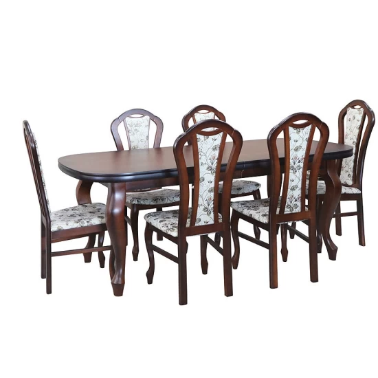 ZESTAW MEBLI: Stół Ludwik 160/240 x 90cm + 6 krzeseł KW15 jadalnia / salon