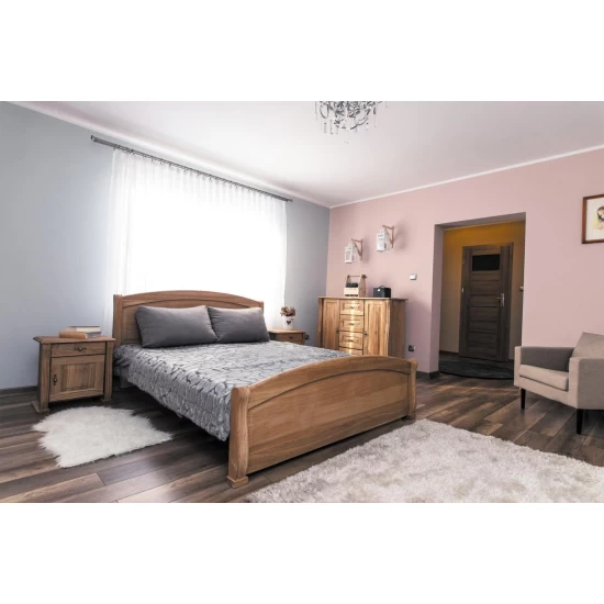 ŁÓŻKO SYPIALNIANE HOUSTON 200 x 200 W CAŁOŚCI Z DREWNA DĘBOWEGO