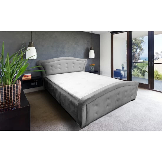 Łóżko tapicerowane Lotos 180/200 cm ze stelażem w stylu glamour