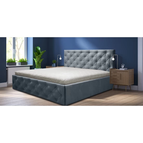 Łóżko G PIK KARO 200/200 cm tapicerowane z kryształki w Stylu Glamour