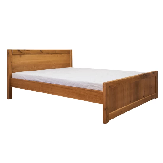 Drewniane łóżko LEONI 200/200 cm dębowe PANELE loft