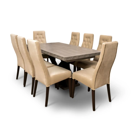ZESTAW: Stół SJ74 160/90+ 2x40 cm wkładka + 6 krzeseł Wiktor J Pinezka