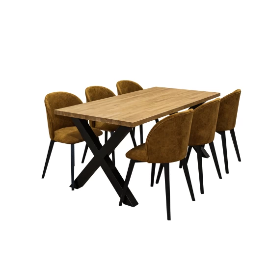 ZESTAW MEBLI: Designerski Stół Carbon dł. 160 cm + 6 krzeseł Cross