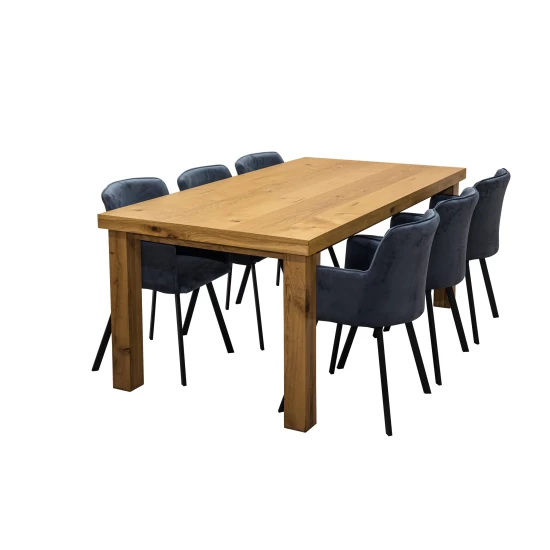 ZESTAW MEBLI: Stół Orfeusz 200/100+ 2x50cm + 6 krzeseł KW101
