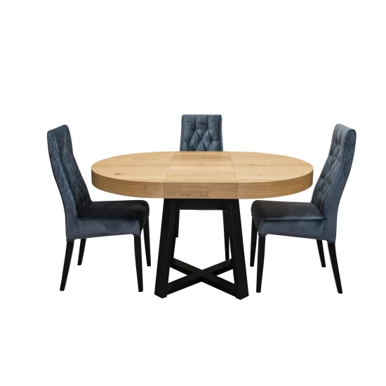 Designerski Stół SJ971 rozkładany 100+ 40 cm wkładka + 4 krzesła Wiktor J