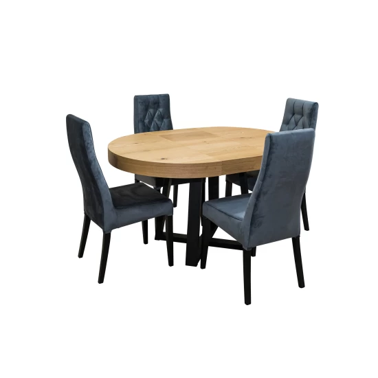 Designerski Stół SJ971 rozkładany 100+ 40 cm wkładka + 4 krzesła Wiktor J