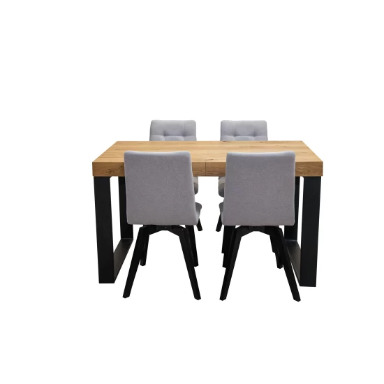 ZESTAW MEBLI: Stół rozkładany SJ51 140/80 + 40 cm wkładka + 4 krzesła KW110