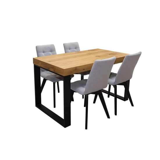 ZESTAW MEBLI: Stół rozkładany SJ51 140/80 + 40 cm wkładka + 4 krzesła KW110