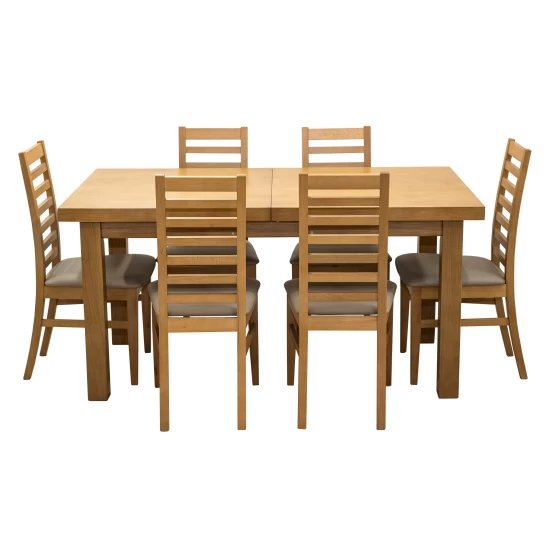 ZESTAW MEBLI Stół Orfeusz SW3 160/90 + 2x40 cm + 6 krzeseł KW83