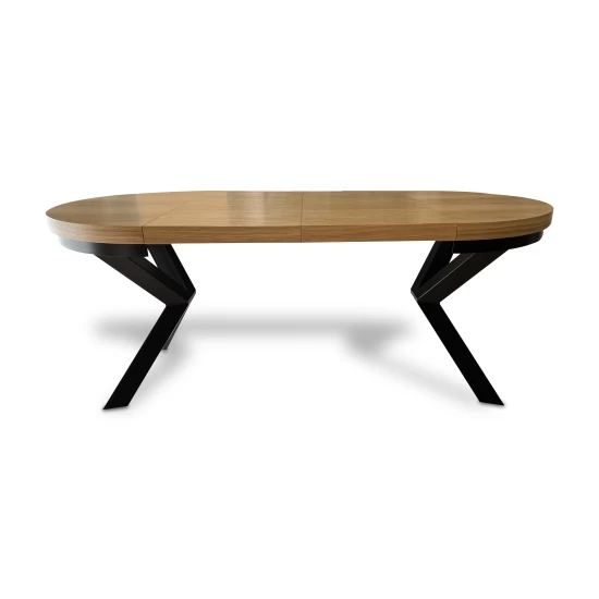 Stół okrągły rozkładany fi 120+ 2 x 40 cm LOFT z designerskimi nogami