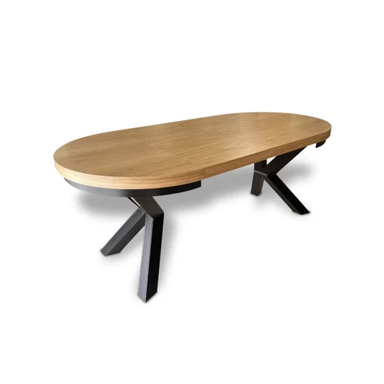 Stół okrągły, stół rozkładany fi 100 + 2x50 cm LOFT