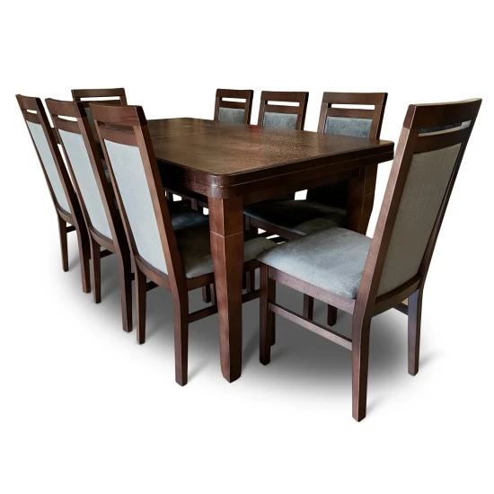 Stół z krzesłami, stół rozkładany 180/90 + 50 cm Juliusz + 8 x krzesło KW119